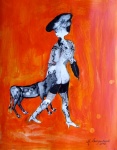 Frau mit Hund
